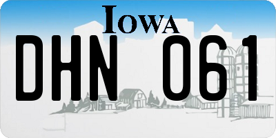 IA license plate DHN061