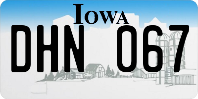 IA license plate DHN067