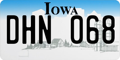 IA license plate DHN068