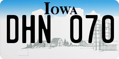 IA license plate DHN070