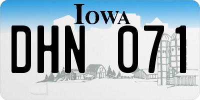 IA license plate DHN071