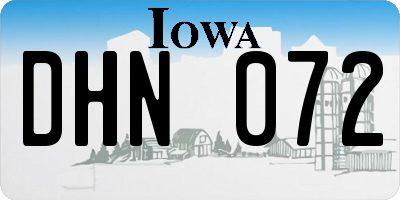 IA license plate DHN072