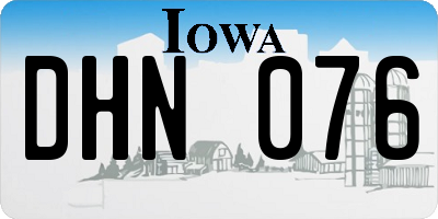 IA license plate DHN076