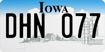 IA license plate DHN077