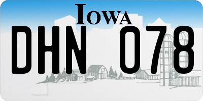 IA license plate DHN078