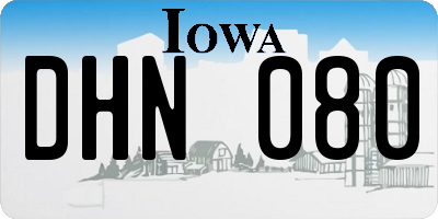 IA license plate DHN080