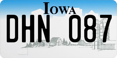 IA license plate DHN087