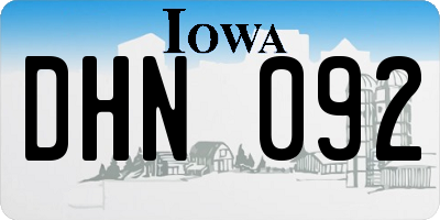 IA license plate DHN092