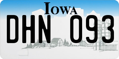 IA license plate DHN093