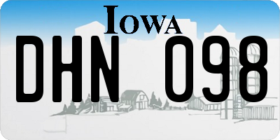 IA license plate DHN098