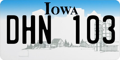 IA license plate DHN103