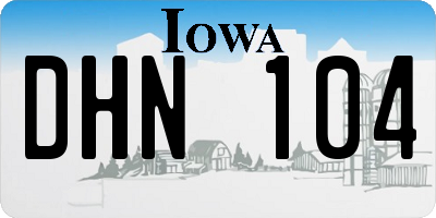 IA license plate DHN104