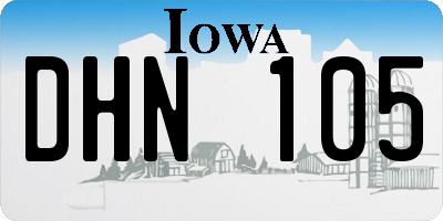 IA license plate DHN105