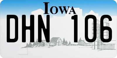 IA license plate DHN106