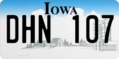 IA license plate DHN107