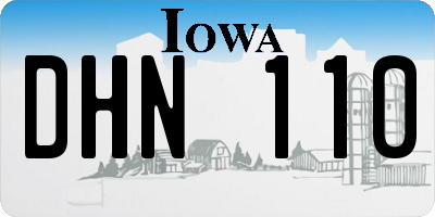 IA license plate DHN110