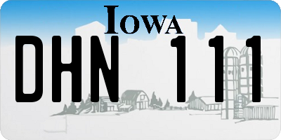 IA license plate DHN111