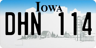 IA license plate DHN114