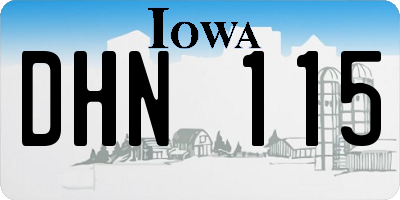 IA license plate DHN115