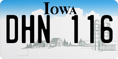 IA license plate DHN116