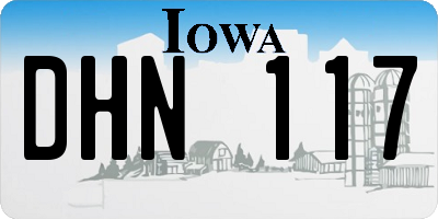 IA license plate DHN117