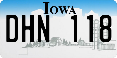 IA license plate DHN118