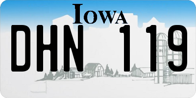 IA license plate DHN119