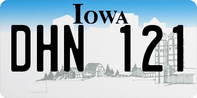 IA license plate DHN121