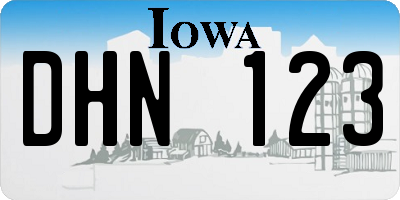 IA license plate DHN123