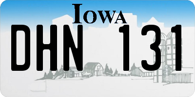 IA license plate DHN131