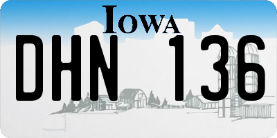 IA license plate DHN136