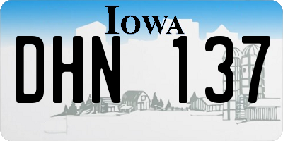 IA license plate DHN137