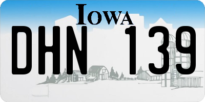 IA license plate DHN139