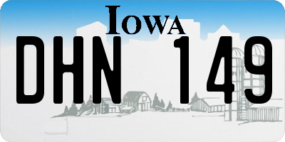 IA license plate DHN149