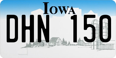 IA license plate DHN150