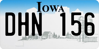 IA license plate DHN156