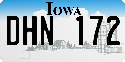 IA license plate DHN172