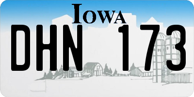 IA license plate DHN173