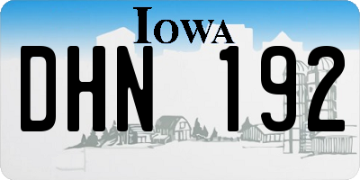 IA license plate DHN192