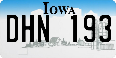 IA license plate DHN193