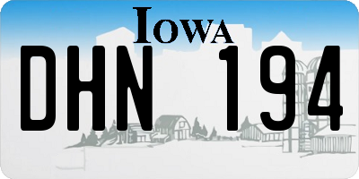 IA license plate DHN194