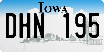 IA license plate DHN195