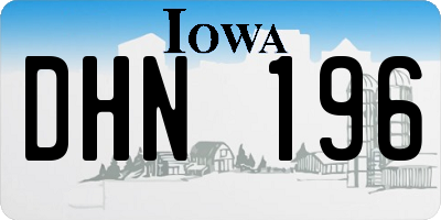 IA license plate DHN196