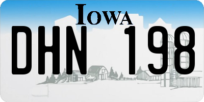 IA license plate DHN198