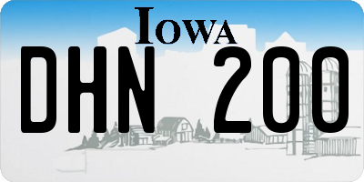 IA license plate DHN200