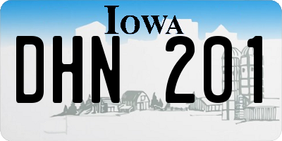 IA license plate DHN201