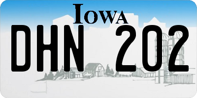 IA license plate DHN202