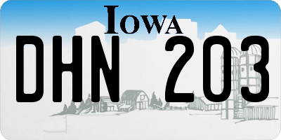 IA license plate DHN203