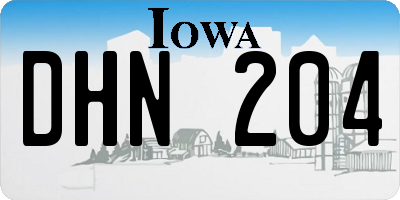 IA license plate DHN204