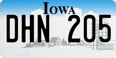 IA license plate DHN205